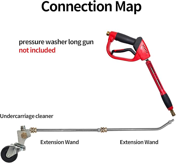 Hourleey Pressure Washer Undercarriage Cleaner, Undercarriage Water Broom with 13 Inch Extension Wand and 45-Degree Angled Wand, 4000 PSI