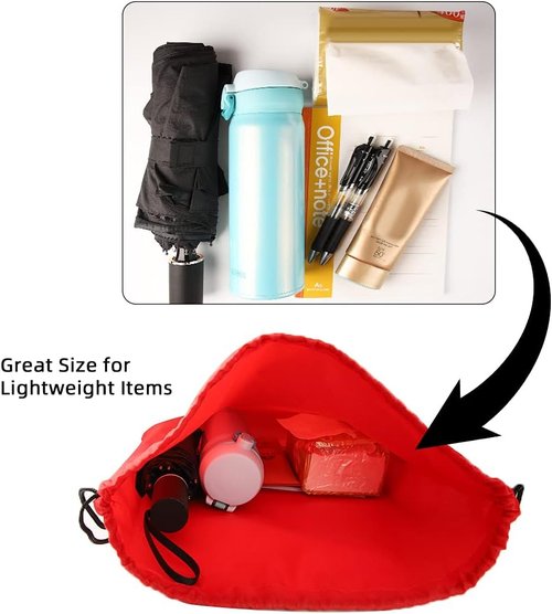GoodtoU Drawstring Backpack - 20 Pcs Cinch Bags for Gym & Travel | Red Sackpack for Men & Women