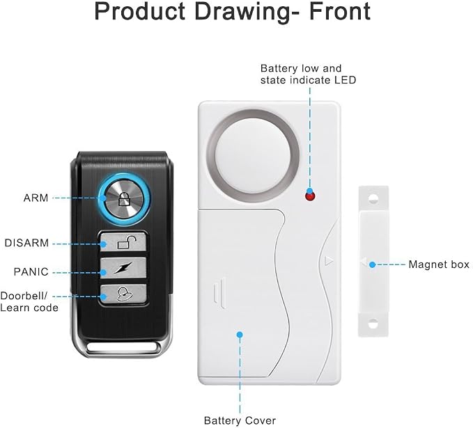 WSDCAM Door Alarm Wireless Anti-Theft Remote Control Door and Window Security