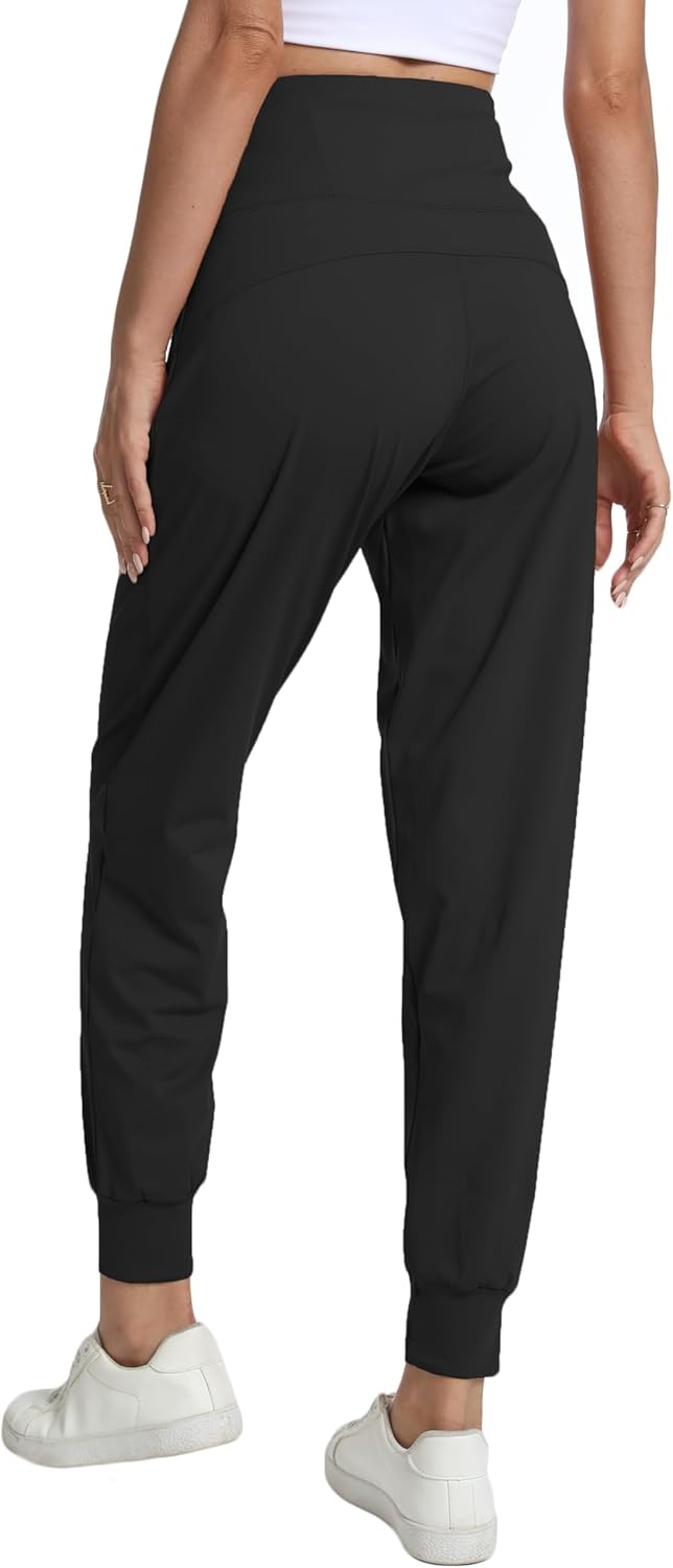 Rrosseyz Joggers for Women - Lightweight High-Waisted Athletic Pants with Zipper Pockets | Perfect for Travel & Workouts