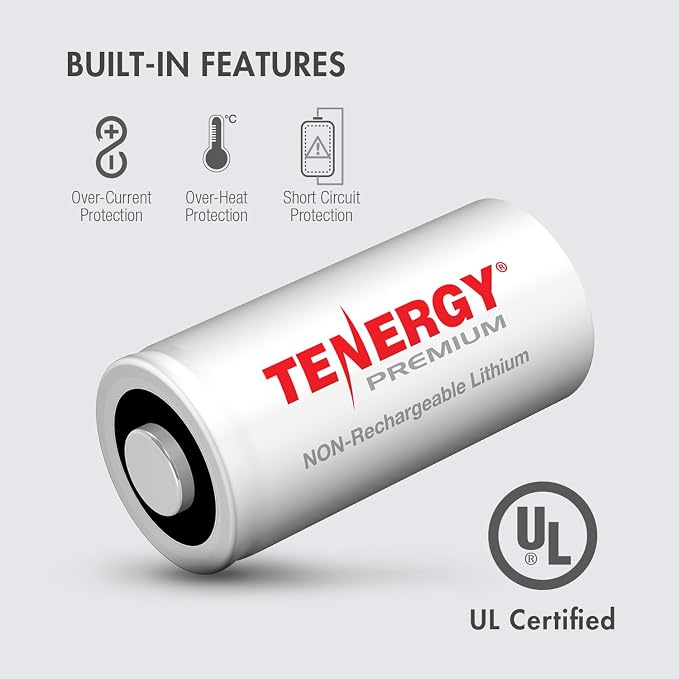 Tenergy Premium 24 Pack NonRechargeable CR123A 3V Lithium Battery, Primary