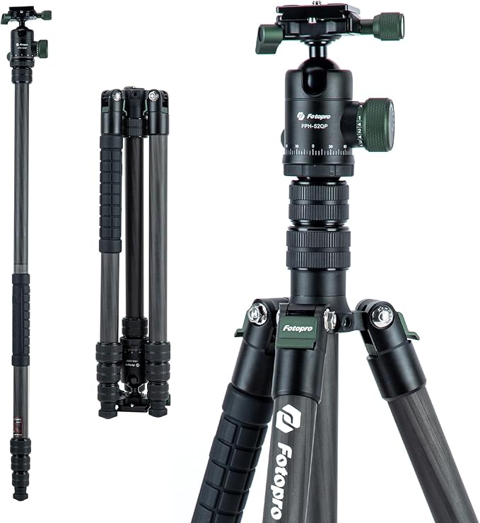 Fotopro 73" Carbon Fiber Tripod