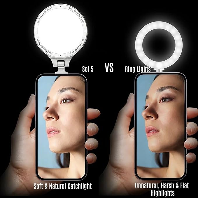 Harlowe Sol 5 Spectra Universal Magnetic Phone Light, Luxury Vegan Leather