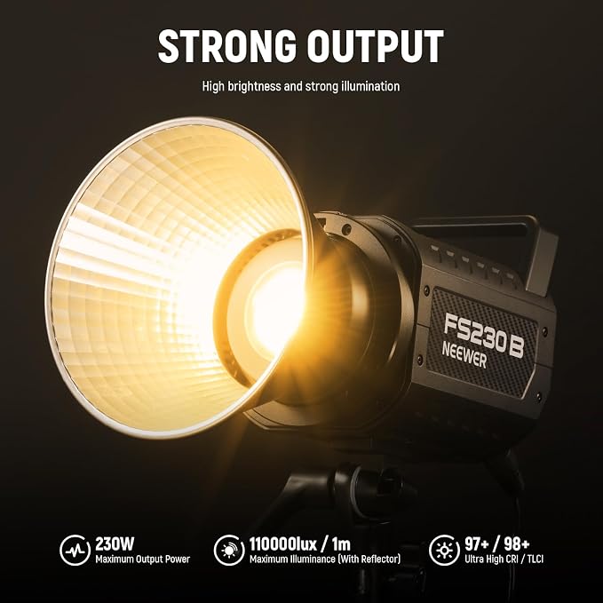 NEEWER FS230B LED Video Light 2.4G/APP Control, 230W Bi Color COB Silent