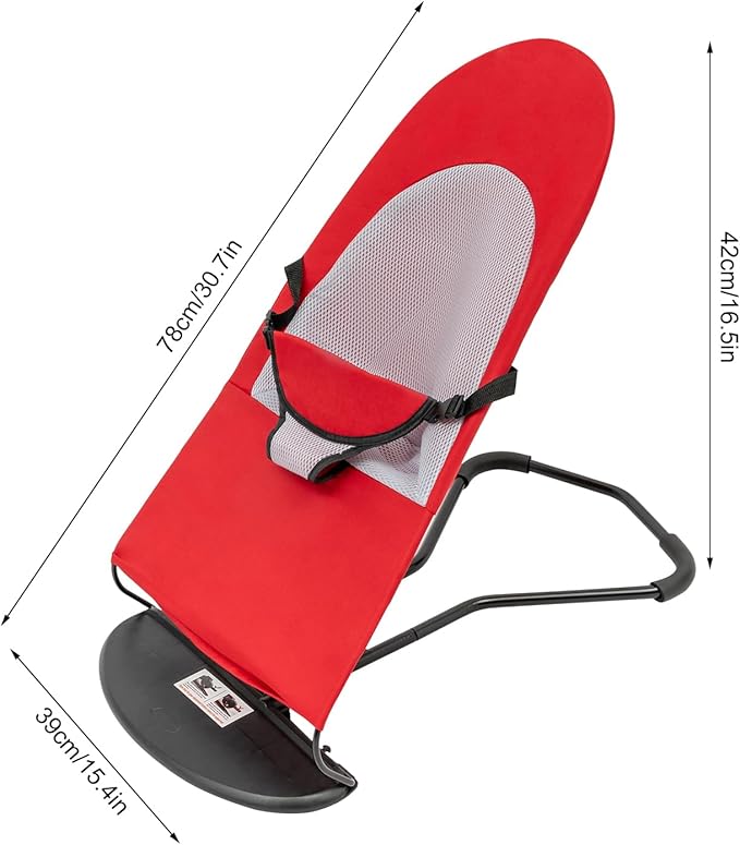 Pet Rocking Chair, Portable Foldable Pet Rocker Bed with 3-Level Height Adjustment, Pet Hammock for Small Dogs & Cats up to 33lbs, Breathable Mesh Hanging Bed with Safety Buckle (Red)