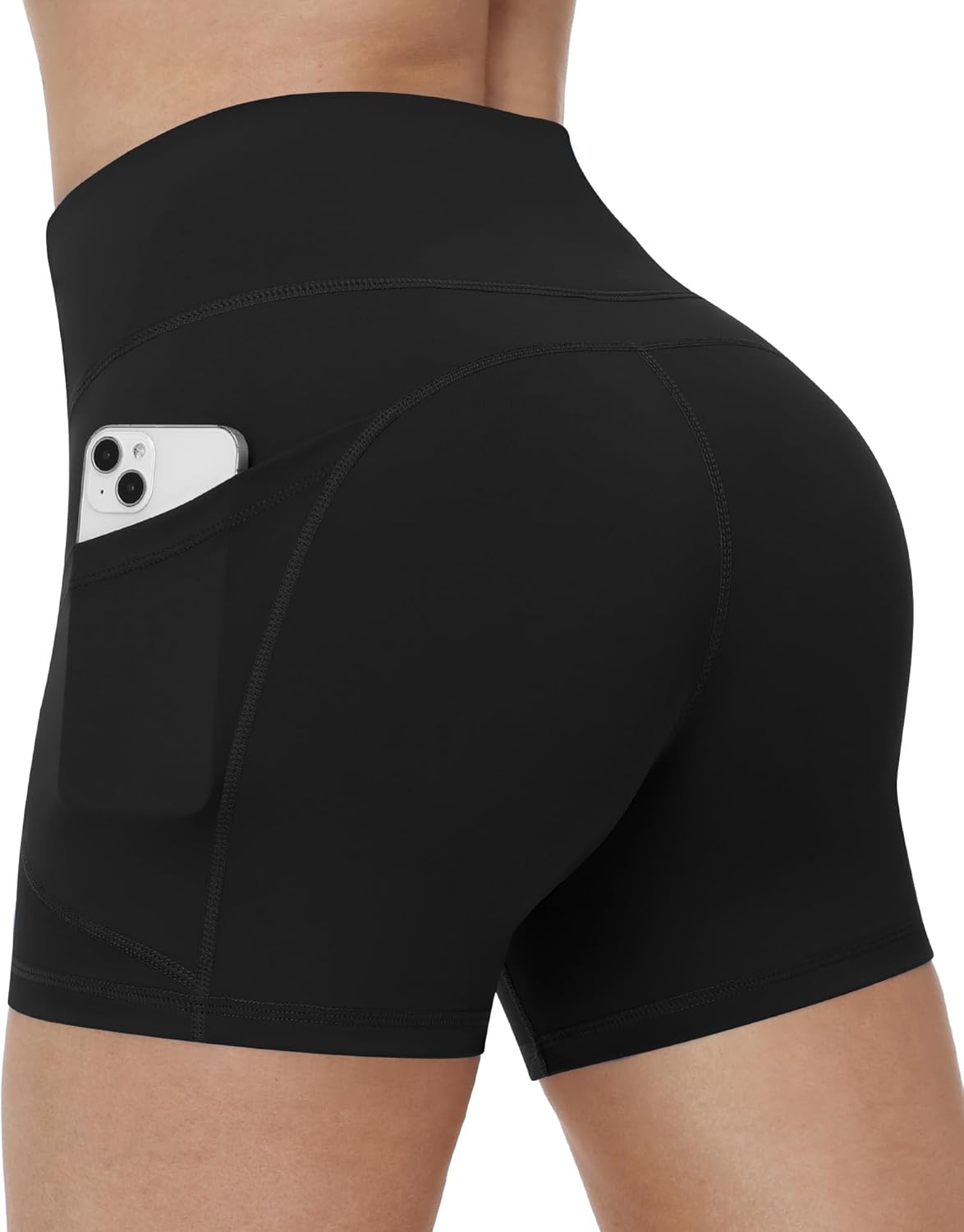 Runhit Women's High Waist Biker Shorts - No Front Seam, Tummy Control, 4"/6"/8" Sizes, Perfect for Yoga & Gym