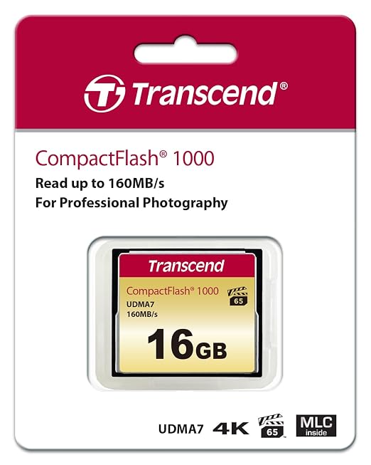 Transcend 16GB CF1000, CompactFlash Memory Card, UDMA 7, High Speed,