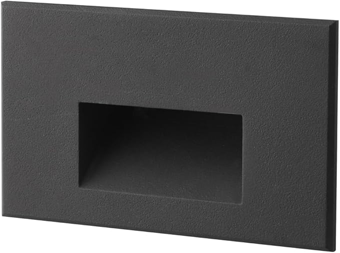 Stair Lights Outdoor Indoor LED Step Lights, 12V Low Voltage Stairway Light 4W 3000K Warm White, IP66 Waterproof Deck Staircase Light, Horizontal, Black, 12-Pack