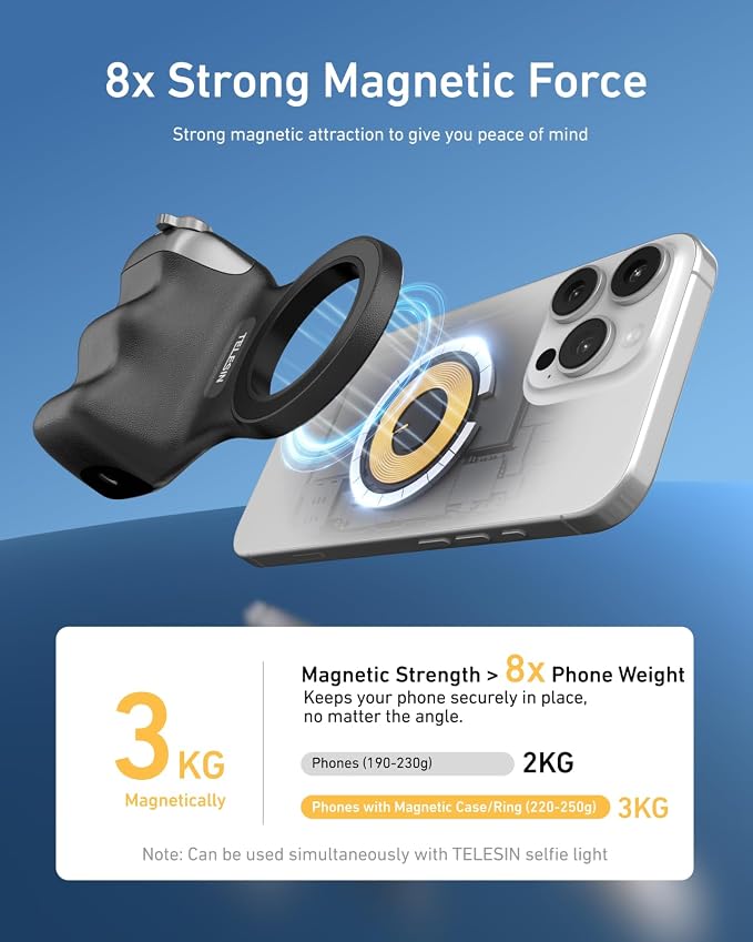 TELESIN Fun Shot Magnetic Phone Camera DSLR Style Shutter Grip