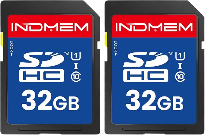 32GB SD Card, 2 Pack SDHC Memory Cards UHS-I U1 Class 10 High-Speed Full HD