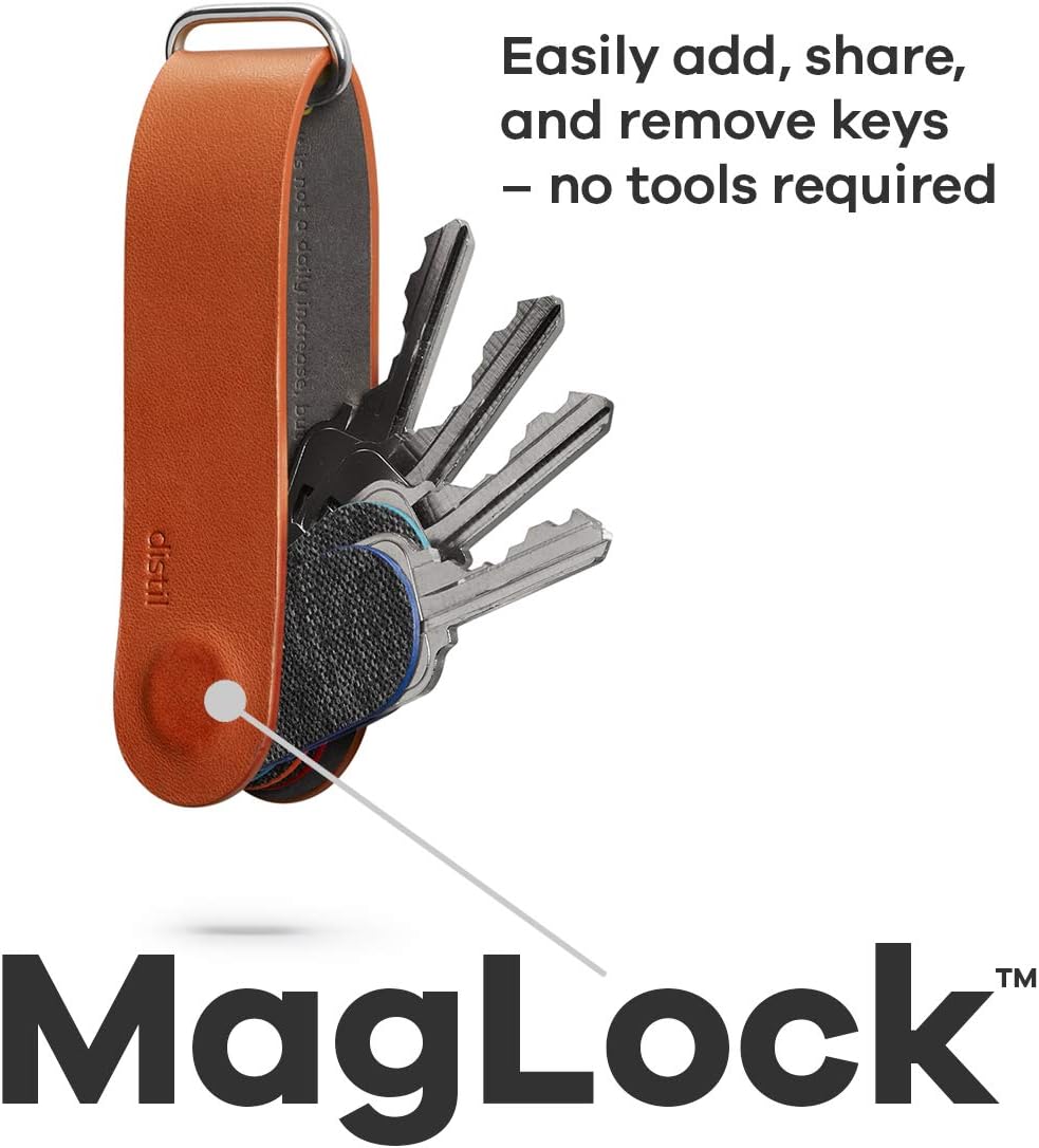 Distil Union Ferris KeyLoop Key Organizer | Includes Leather Cover, 5 KeyMods, & FobRing | Holds up to 6 Keys + Car Key