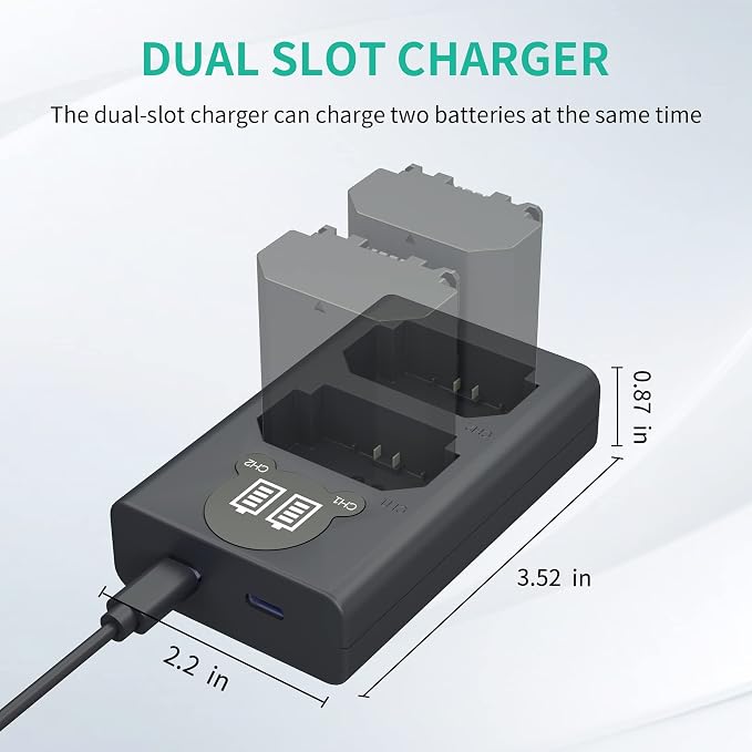 LP NP-FZ100 Camera Battery Charger, Dual USB Charger