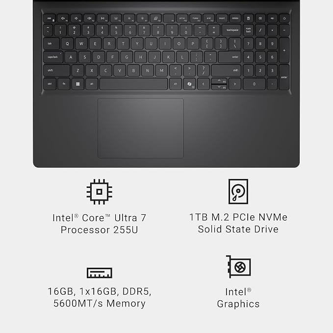 Dell 15.6 Touchscreen Laptop, Intel 12 Core Ultra 7 255U, 32GB RAM,1TB SSD | Backlit Keyboard, 15.6 FHD Touch Anti-Glare Display, Windows 11 Pro, Copilot AI, Laptops for Business and Student