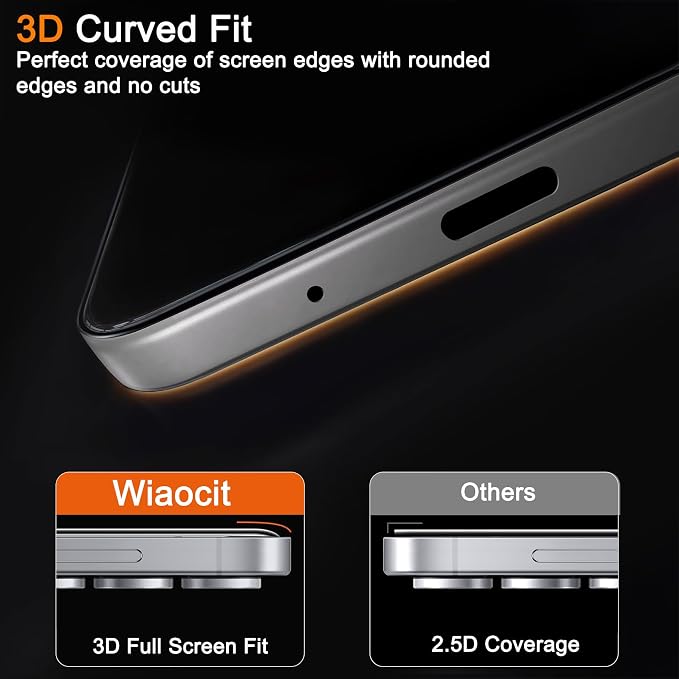 Wiaocit 3 Pack Tempered Glass Privacy Screen Protector
