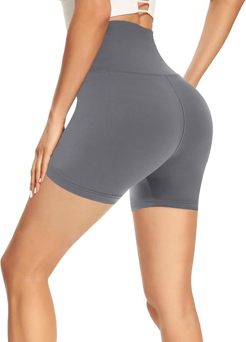 GAYHAY High Waisted Biker Shorts - Soft Black Spandex for Women | Ideal for Workout, Yoga & Dance
