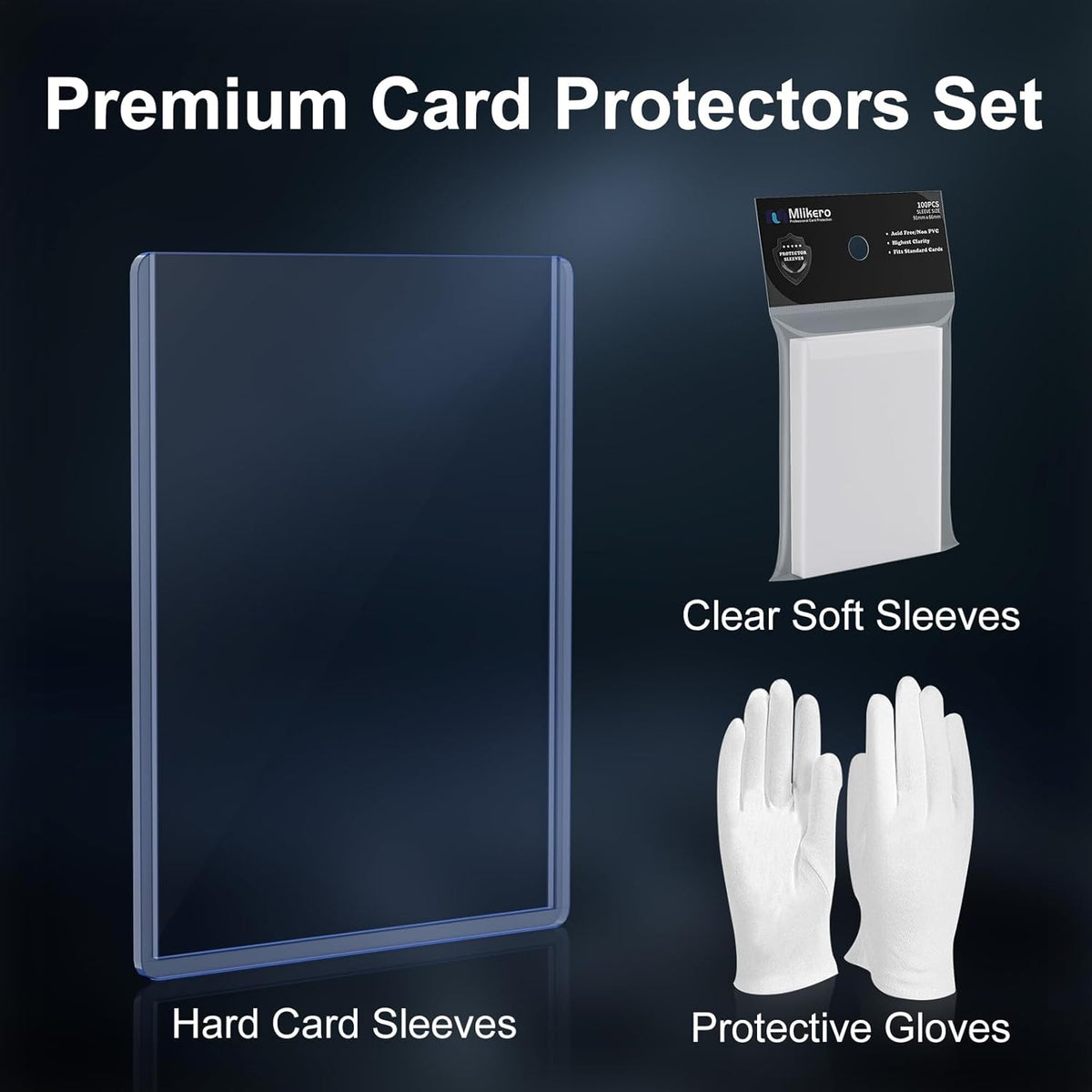 Skiennix 400 Card Sleeves & Top Loaders - Premium Hard Plastic Protectors for Sports & Game Cards (200 Top Loaders + 200 Sleeves)