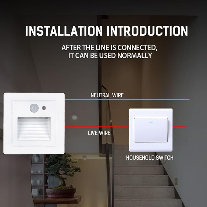 LED Recessed Step Wall Sconce,3W Indoor Outdoor Stairs Light IP65 Waterproof Human Body Induction Wall Lamp Corridor Night Light 85Mm85Mm,A,Induction