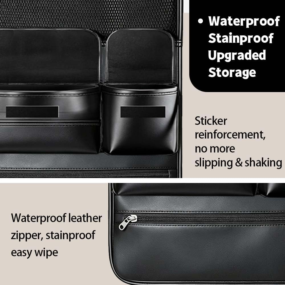 1 Pack Backseat Car Organizer with Foldable Anti-Sag Tray & Tablet Window