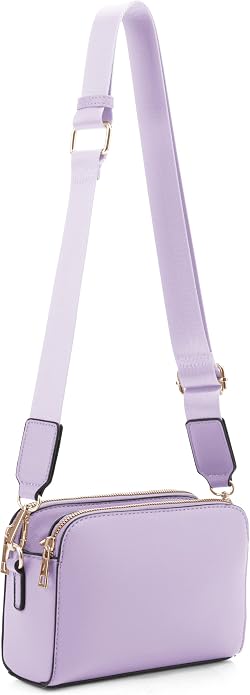 EVVE Crossbody Bags for Women Trendy Triple Zip Small Crossbody Camera Bag Purse