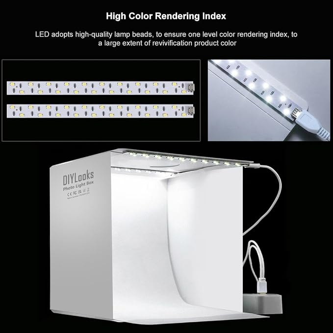 20cm Include 2 LED Panels Folding Portable 1100LM Light Photo Lighting Studio