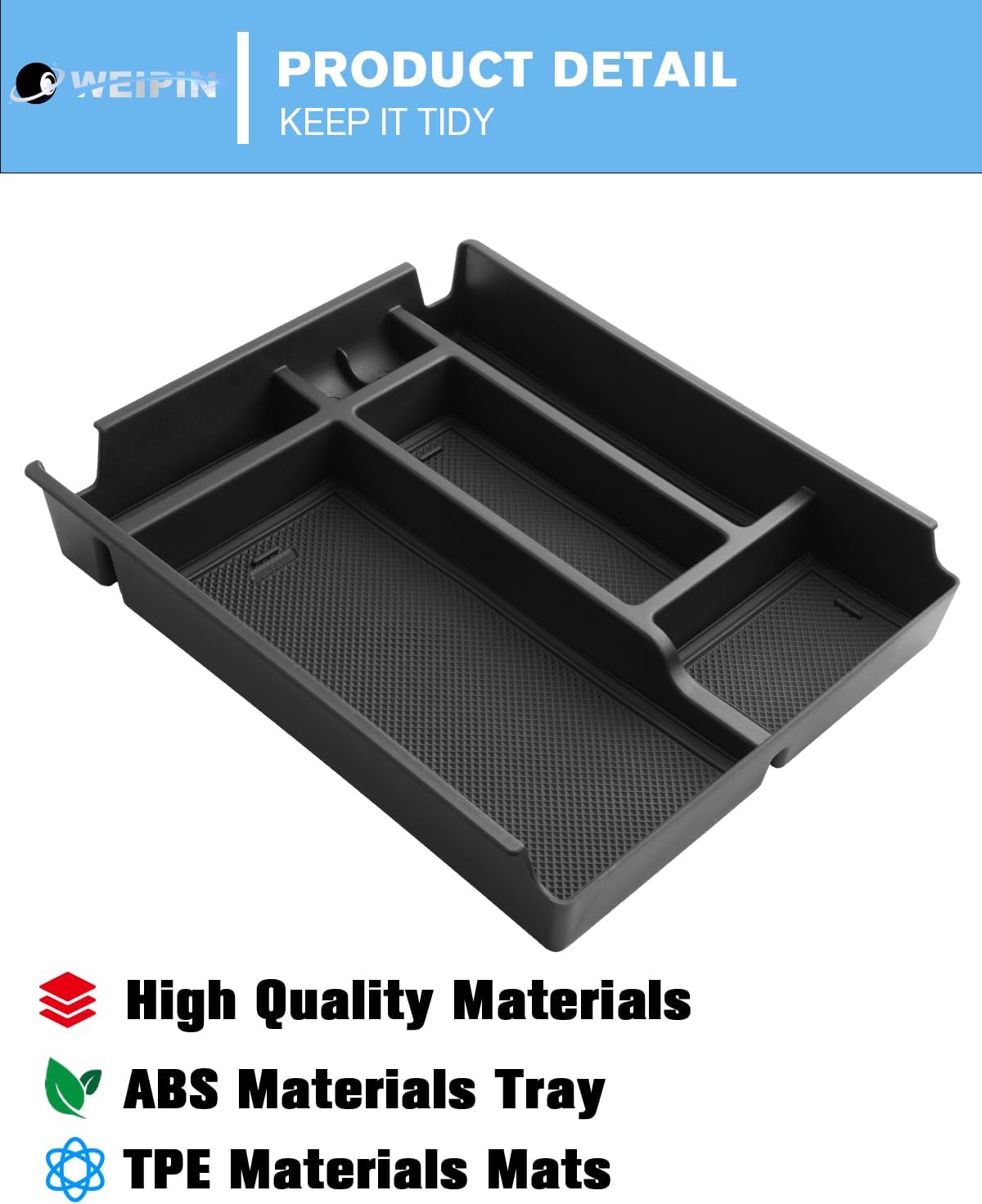For Center Console Tray Compatible with 2019-2026 Chevy Silverado 1500& 2020-2026 Silverado 2500HD 3500HD (Split-Bench Folding Seat) Armrest Storage Box Console Organizer ABS Materials
