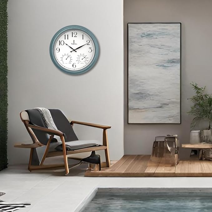 18 inch Outdoor Clocks for Patio Large Waterproof