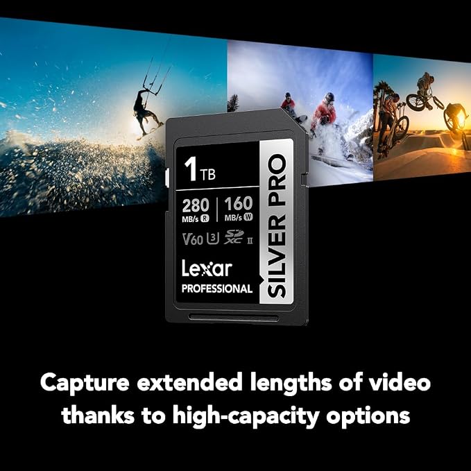 Lexar 1TB Professional Silver PRO SD Card, Full HD,