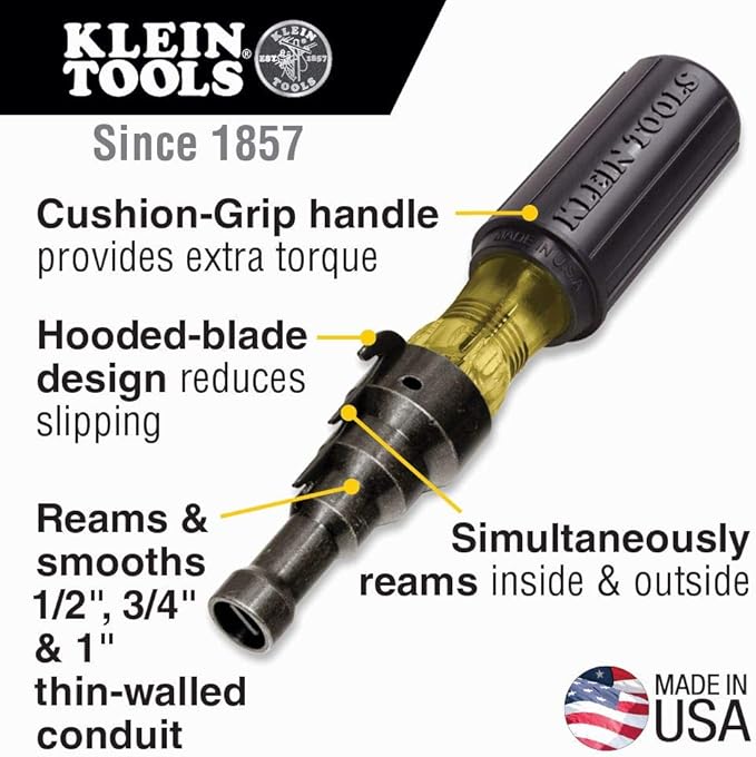 Klein Tools 80073 Reaming Driver Kit with Conduit Reamer, Conduit-Fitting and Reaming Screwdriver and Magnetic Level, 3-Piece & 31737 Folding Jab Saw/Drywall Saw