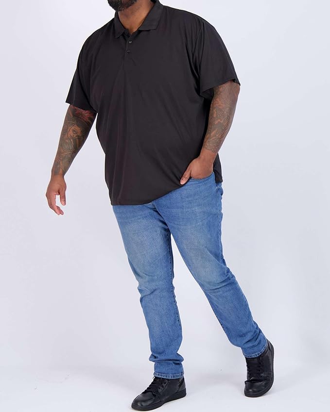Real Essentials 3 Pack: Men's Quick-Dry Short Sleeve Athletic Performance Polo Shirt (Available in Big & Tall)