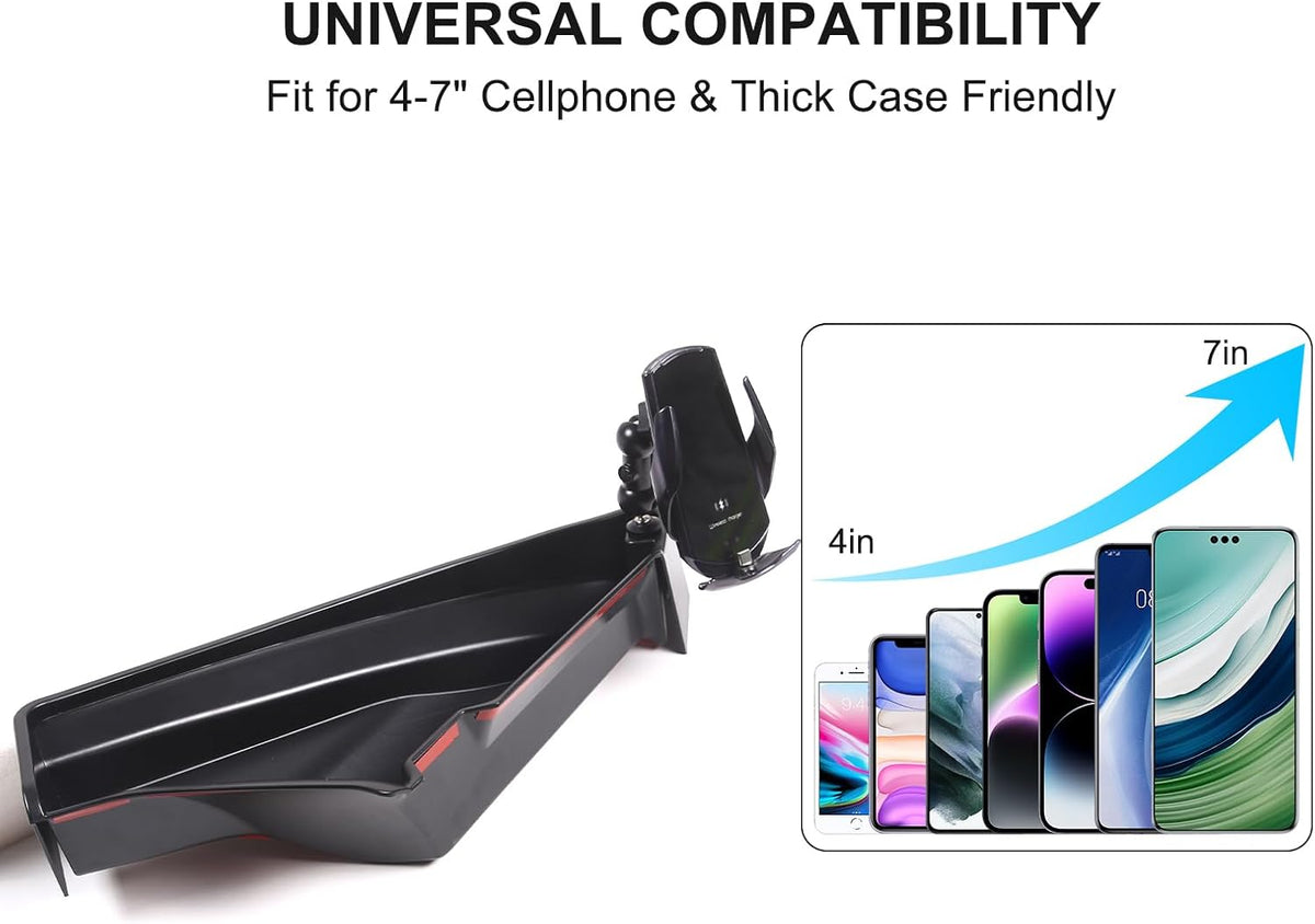 for Corvette C8 Center Console Tray Phone Holder Mount Organizer,360 Degree Rotatable Phone Holder Stand Navigation Screen Rear Storage Box Organizer Tray for Corvette C8 2020-2024 2025 (Style B)