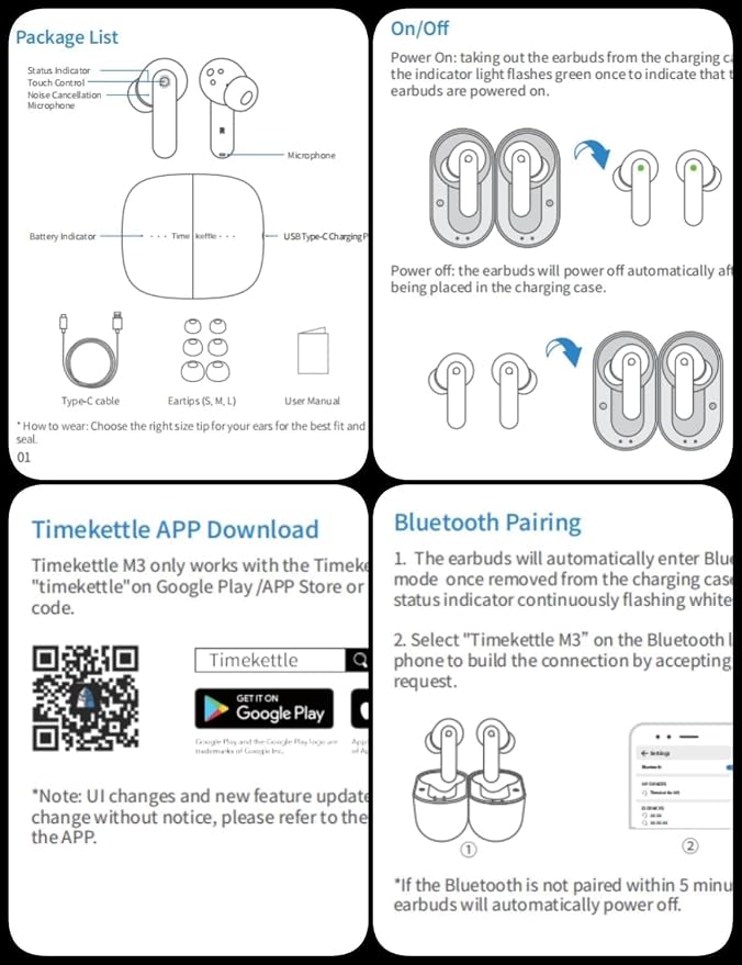 Timekettle M3 3 in 1 Language Translation Earbuds, 43 Languages & 96 Accents