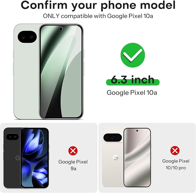 OMOTON 3 Pack Screen Protector for Google Pixel 10a +2 Pack Camera Lens