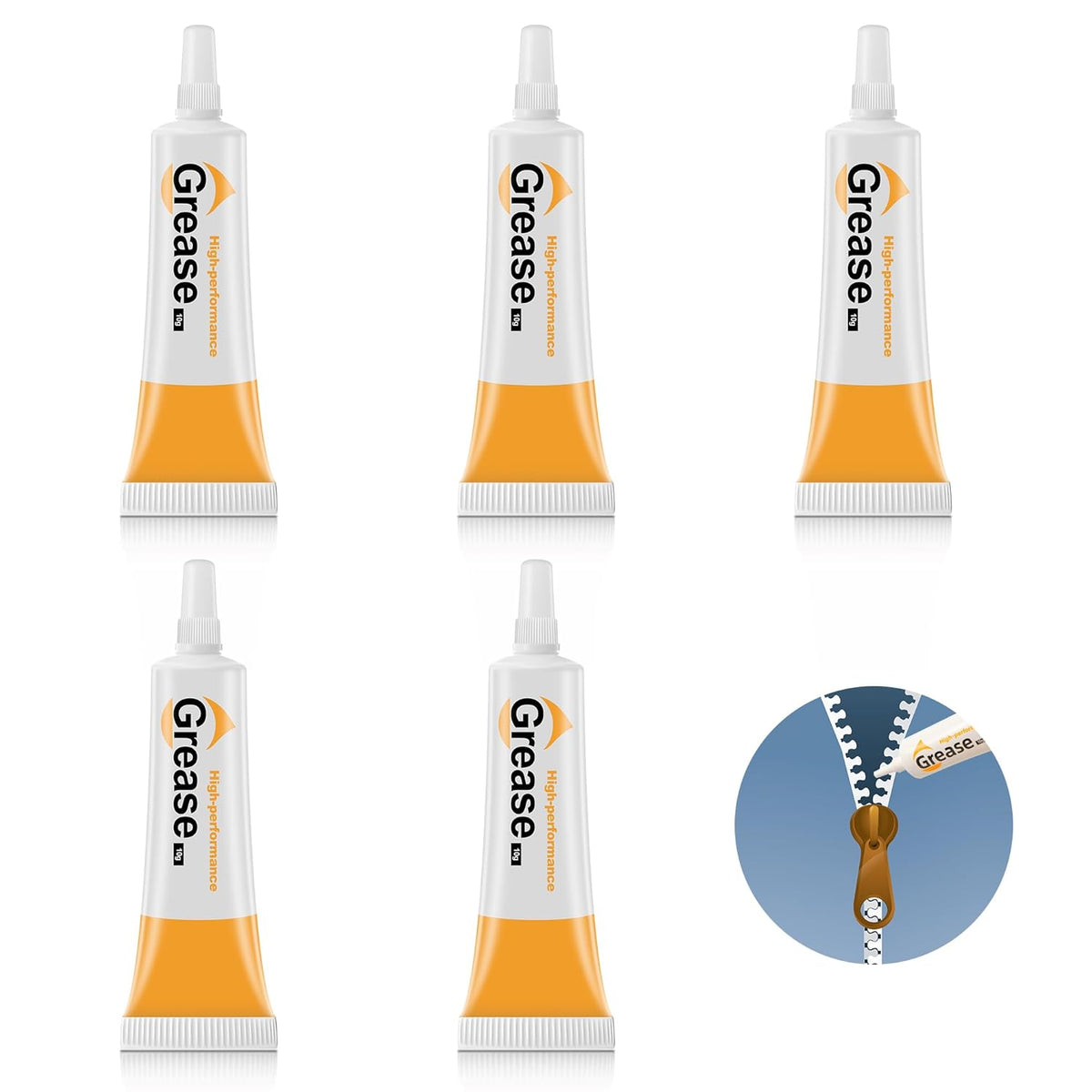 Zipper Lubricant by Skiennix - 5 Pack Instant Waterproof Zip Grease for Metal & Plastic