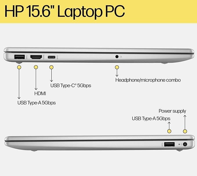 HP Pavilion 15.6" Laptop, 2026 Edition, 8GB RAM 256GB SSD | Intel Processor, WiFi 6, Windows 11, Everyday use