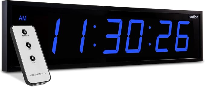 Ivation Oversized Large Digital Wall Clock