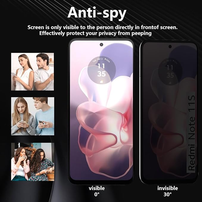 2 Pack Privacy Tempered Glass for Motorola Moto G Power 5G Screen Protector