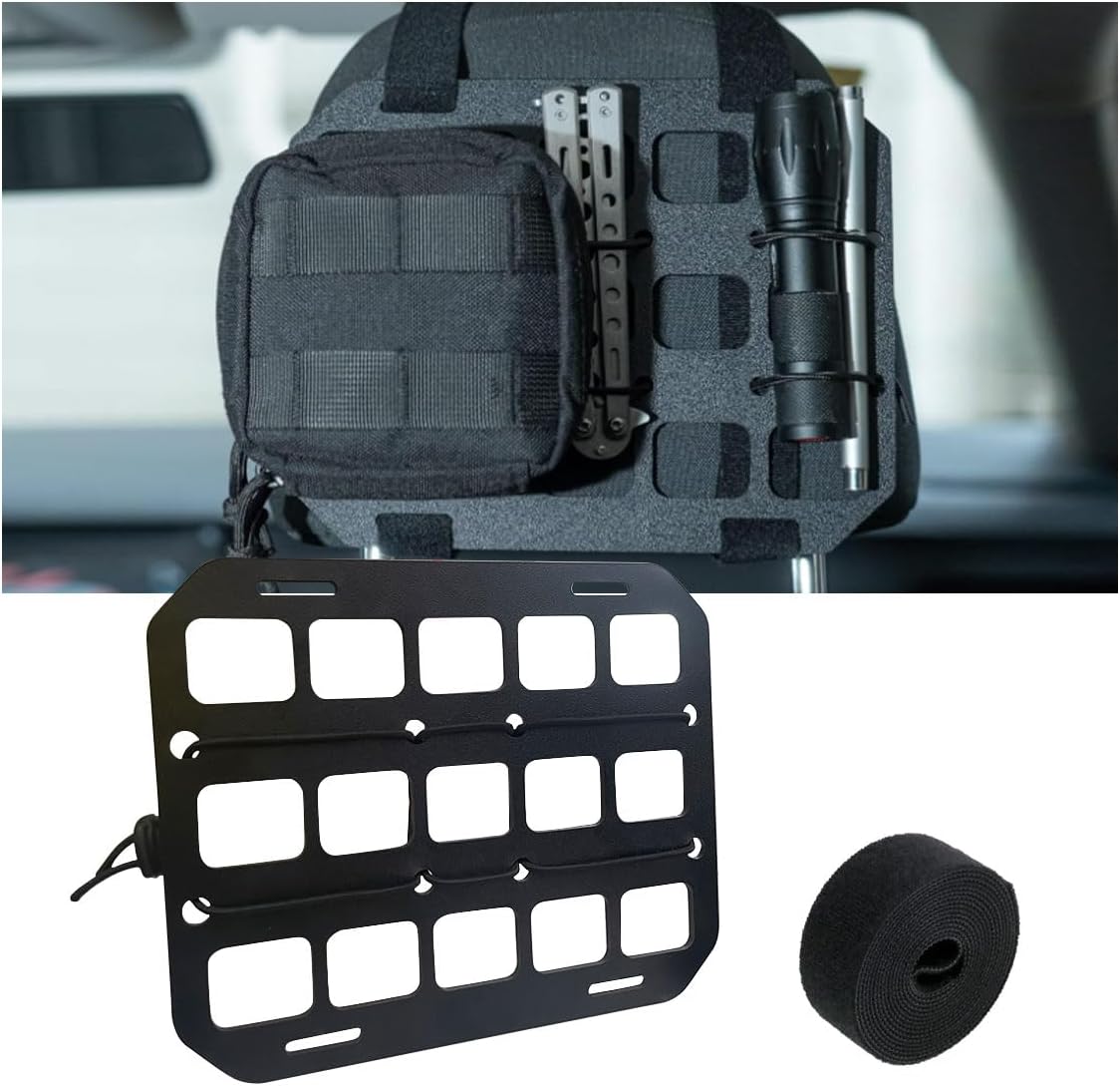 Vehicle Rigid MOLLE Panel, Tactical Gear Car Sun Visor Organizer, EDC Pouch Tool Holster, Storage Holder Visor for Truck Equipment Mount Plate Modular Storage Shelf (Visor Panel)