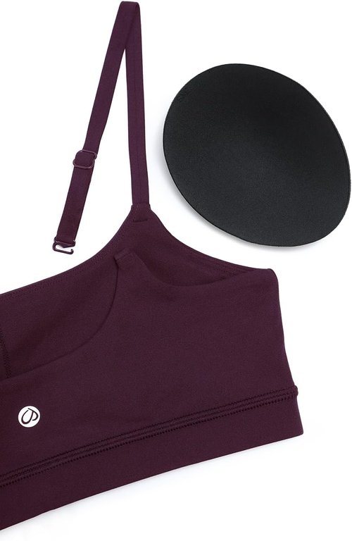 CRZ YOGA Sports Bras for Women - Butterluxe Adjustable Spaghetti Strap, Wireless Padded Crop Top