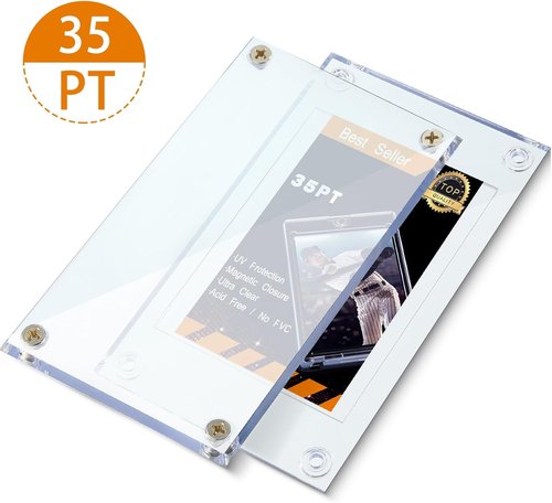 Jetec 20-Piece Baseball Card Protector Set - 35 Pt Acrylic Clear Display Holders for Sports Storage