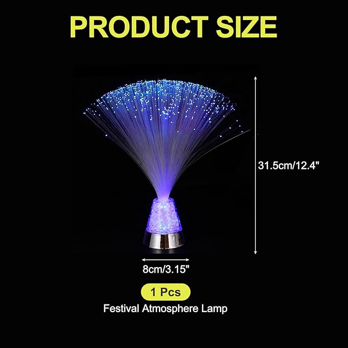 MECCANIXITY Fiber Optic Lamp, LED Novelty Lighting Sensory Mood Light Color Changing in Night for Bedroom Ambient Decorations