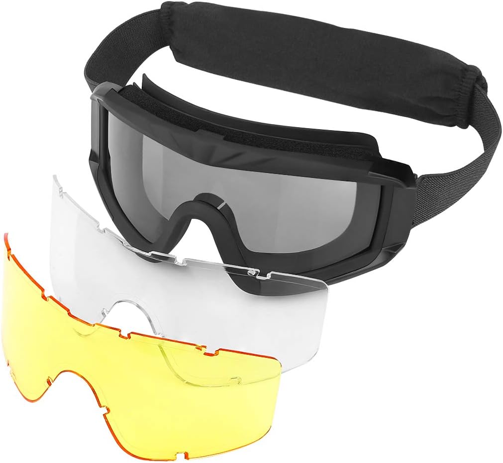 Xaegistac Tactical Airsoft Goggles - Anti-Fog Safety Glasses for Hunting & Cycling
