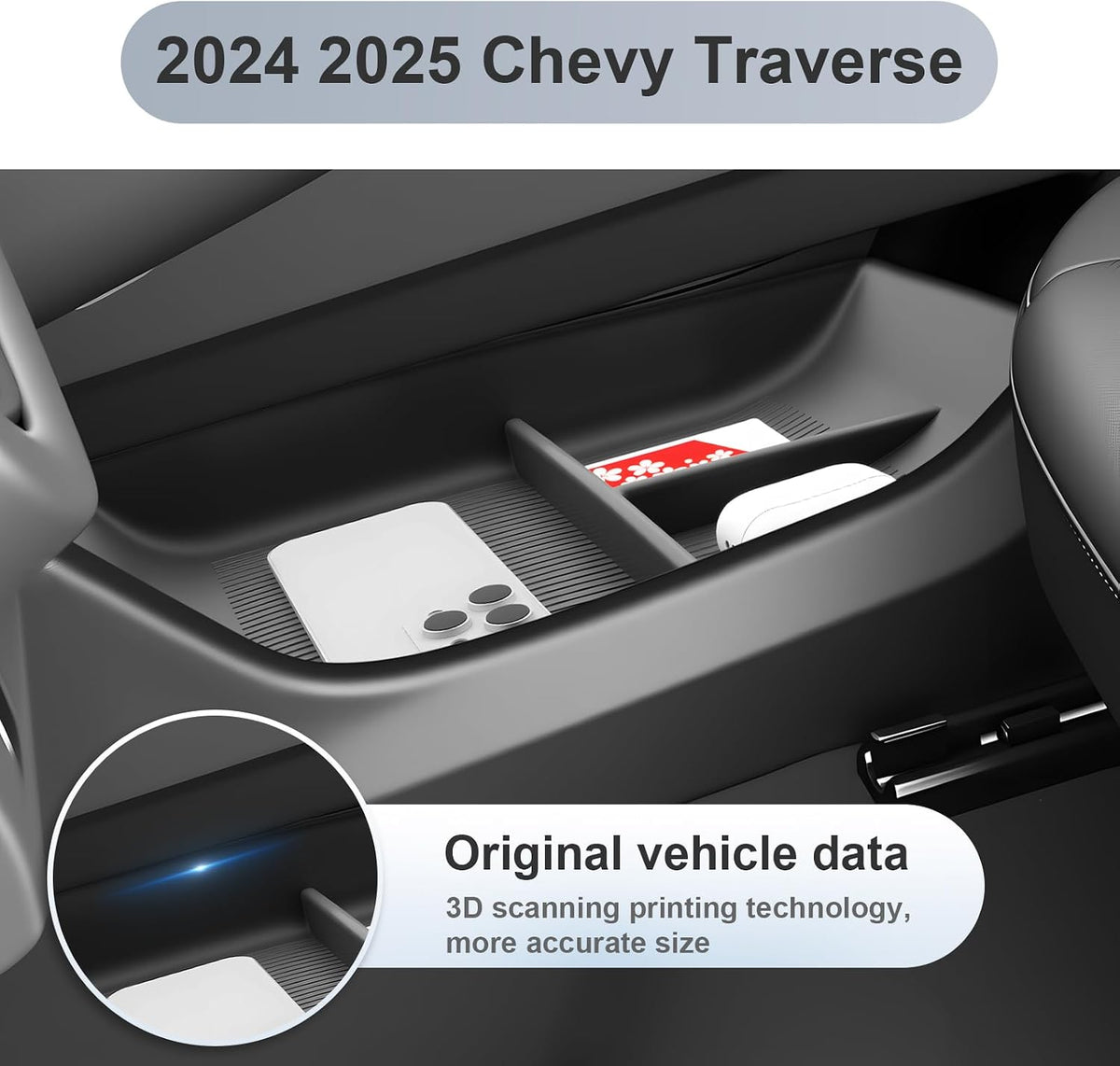 SKTU 2024 2025 2026 2027 Chevy Traverse Center Console Organizer Silicone