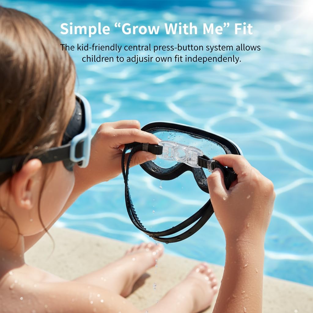 Skiennix Kids Swim Goggles - 2026 Waterproof Anti-Fog Design for Pool Training | Junior Size