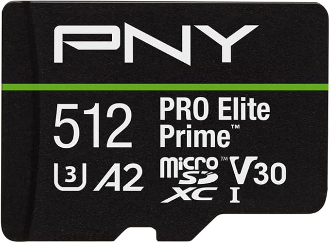 PNY 512GB PRO Elite Prime™ C10 U3 V30 A2 microSDXC Flash Memory Card –