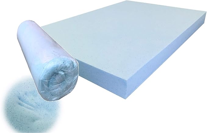 Pet Dog Bed Blue Cooling Gel Infused High Density Solid Memory Foam Pad (41x27x4 inches)