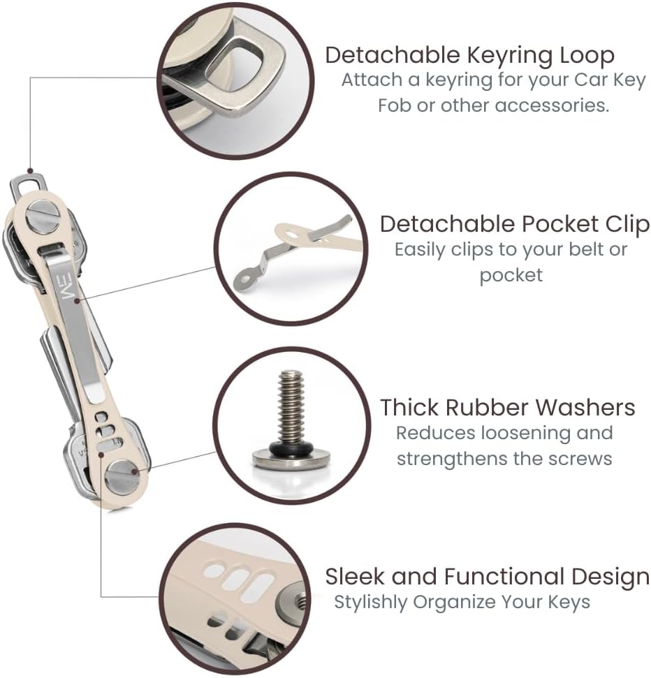 EM Compact Key Holder, Pocket Key Organizer, 14 Keys Key Bar