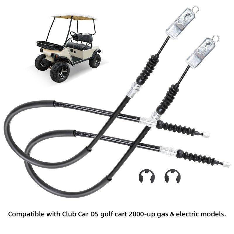 Roykaw Golf Cart Brake Cable Kit Compatible with Club Car DS 2000-up Gas & Electric, Brake Cable for Drive & Passenger Side, w/Mounting Component, OEM# 102022101, 1019907
