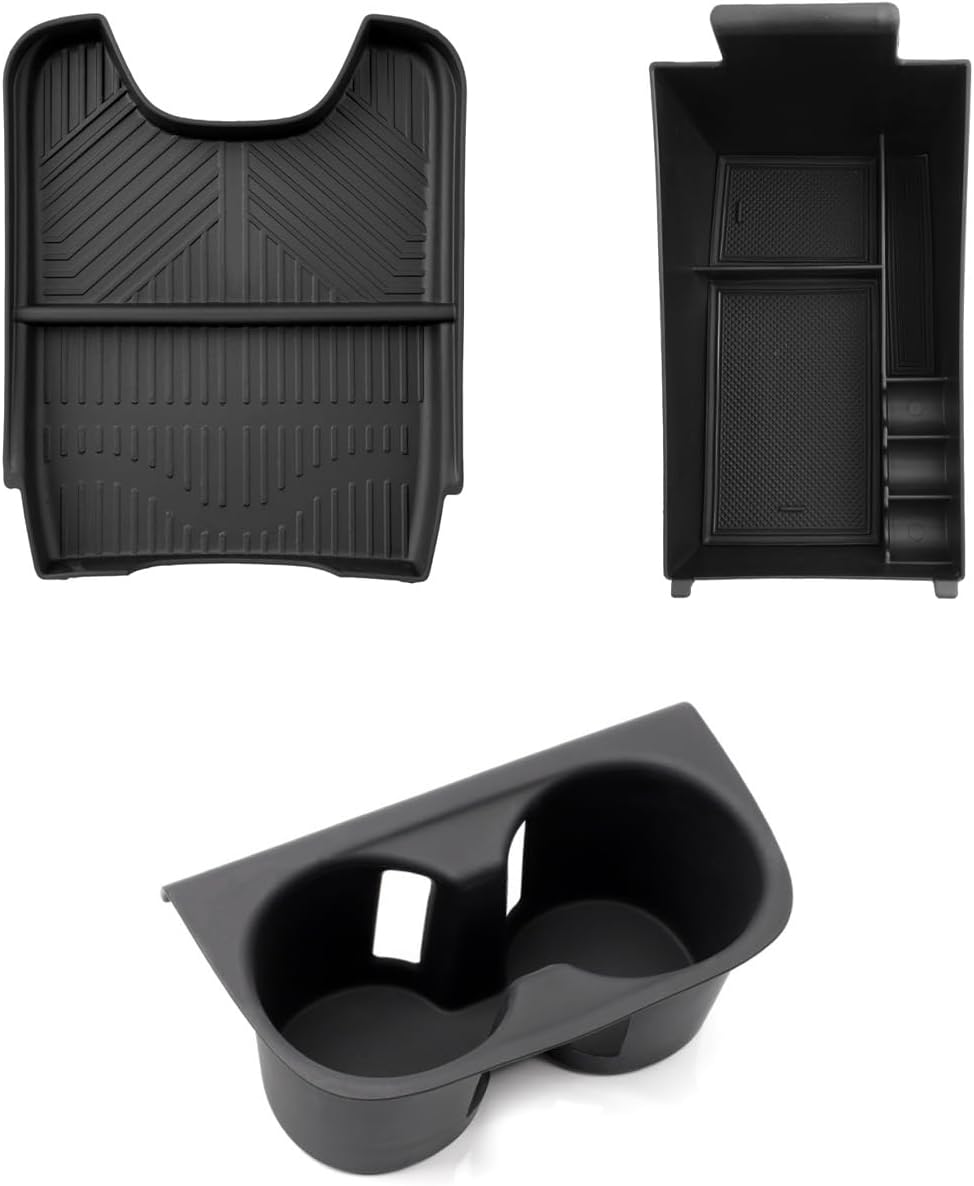 BIBIBO 3Pack for 2026 Honda HRV Center Console Organizer 2026 Honda HRV (LX/Sport/EX-L) Cup Holder & Armrest Organizer Tray +Under Console Tray 2026 HRV Middle Insert Tray 2026 HR-V Accessories