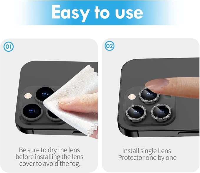 for iPhone 14 Pro/14 Pro Max Camera Lens Protector Bling, 9H Hardness