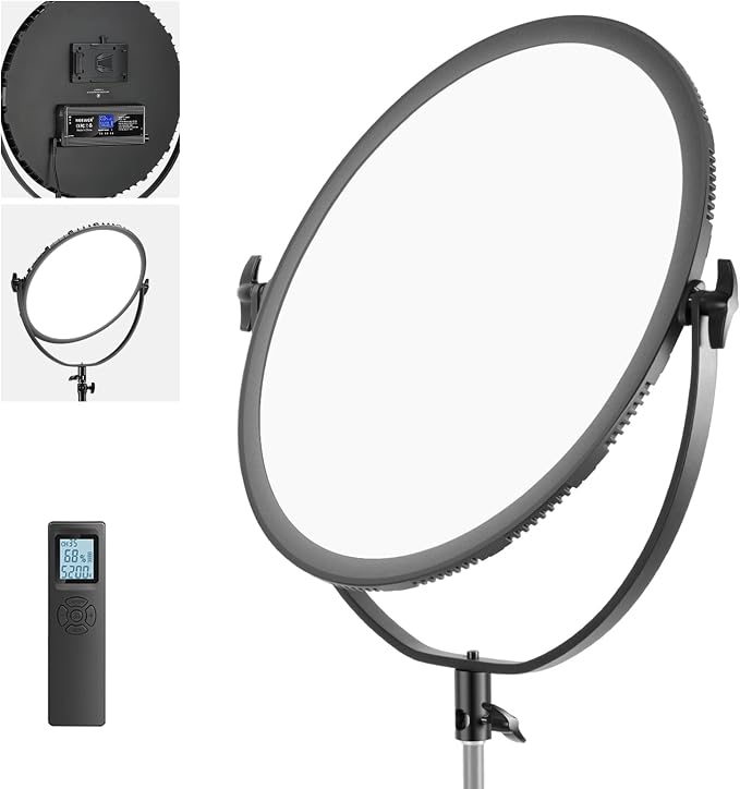 Neewer LED Bi-Color Studio Round Lighting, Ultra Thin Studio Edge Flapjack Light